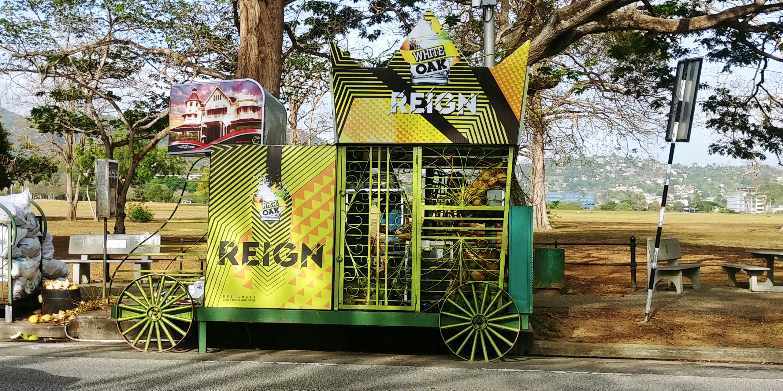White Oak Coconut Cart